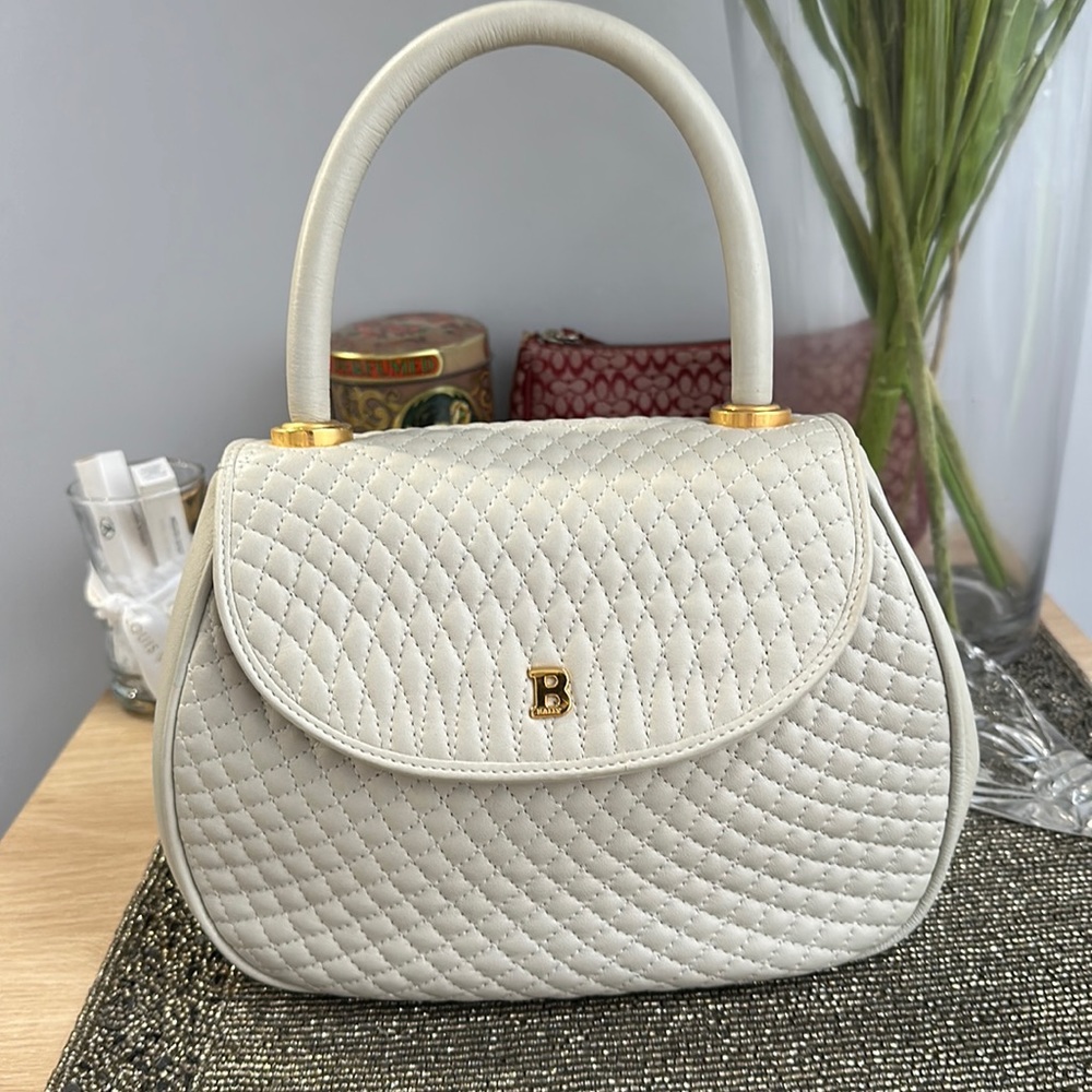 Bally rare vintage top handle handbag